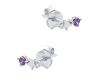 February Birthstone Silver Stud Earring STS-6797